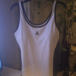 Reebok White Tennis Dress with Black Accents with built-in bra and Shorts Large
